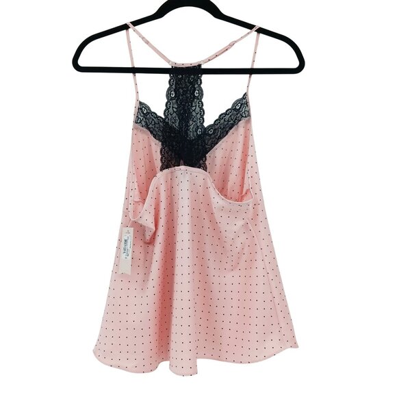 Ambrielle Pink Black Star Lace Trim Racerback Camisole Top Large NWT - Picture 4 of 10